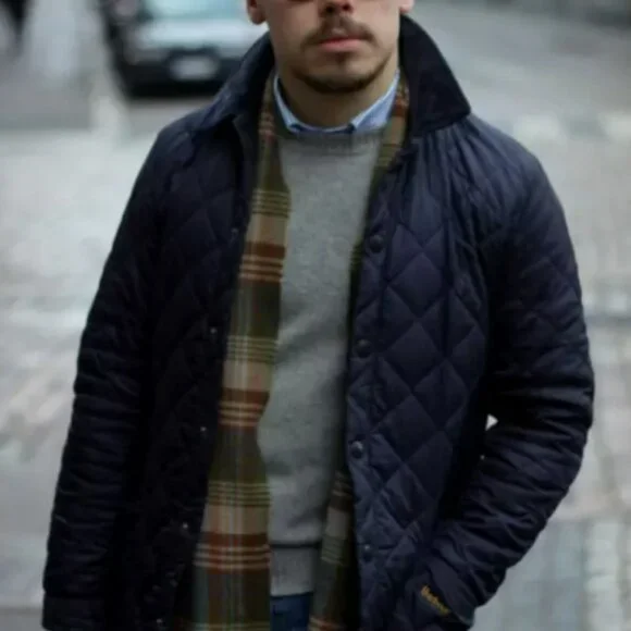 Barbour Men's Liddesdale Quilted Jacket MSRP $ 270 in Navy British Heritage - Picture 14 of 16